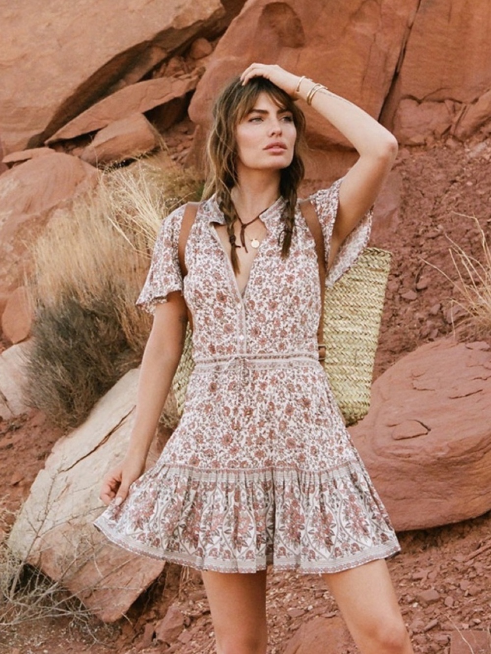 Spell & The Gypsy Collective Jasmine Flutter Sleeve Playdress Small - Picture 4 of 7